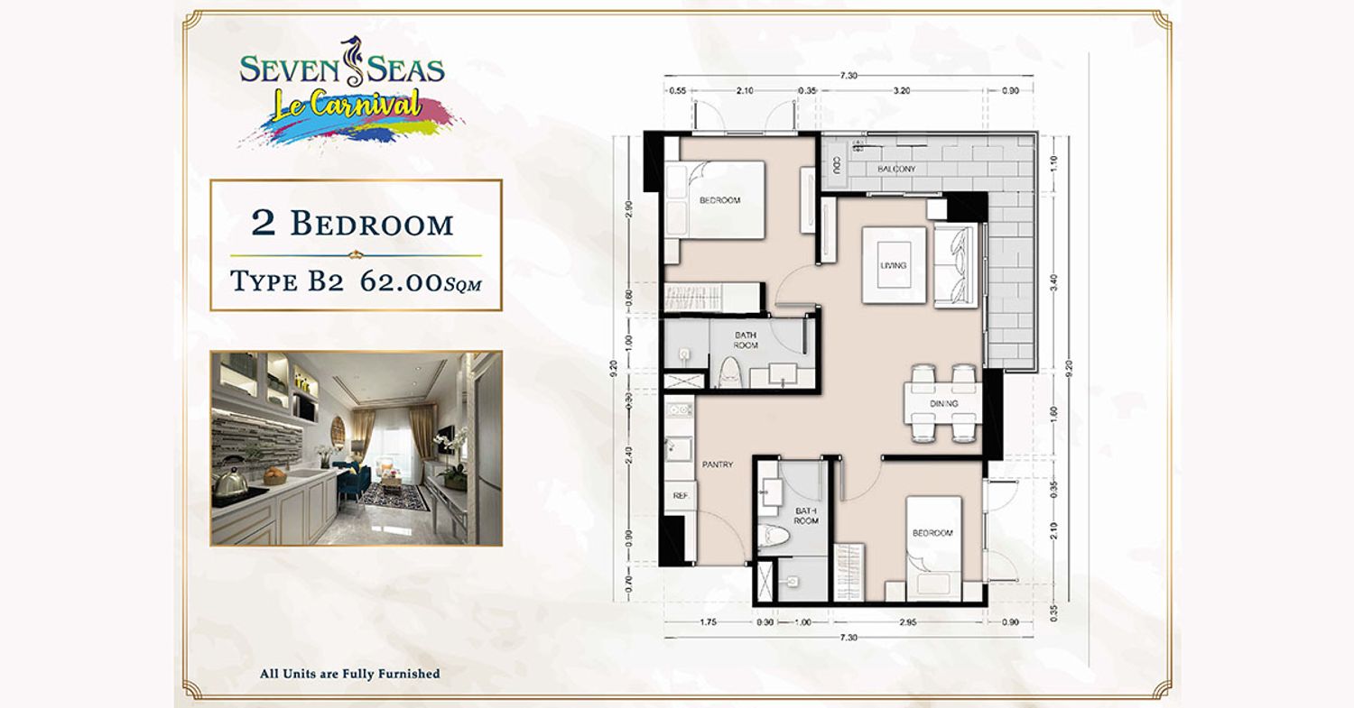 2 Bedroom ในโครงการ เซเว่น ซีส์ เลอ คาร์นิวัล, ภาพที่ 4