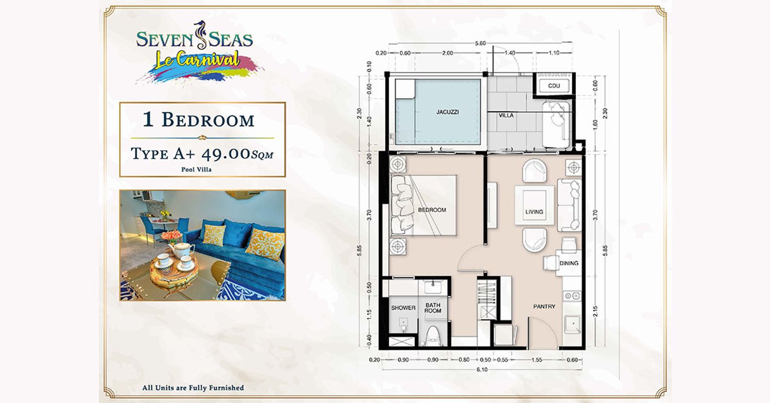 1 Bedroom ในโครงการ เซเว่น ซีส์ เลอ คาร์นิวัล, ภาพที่ 4