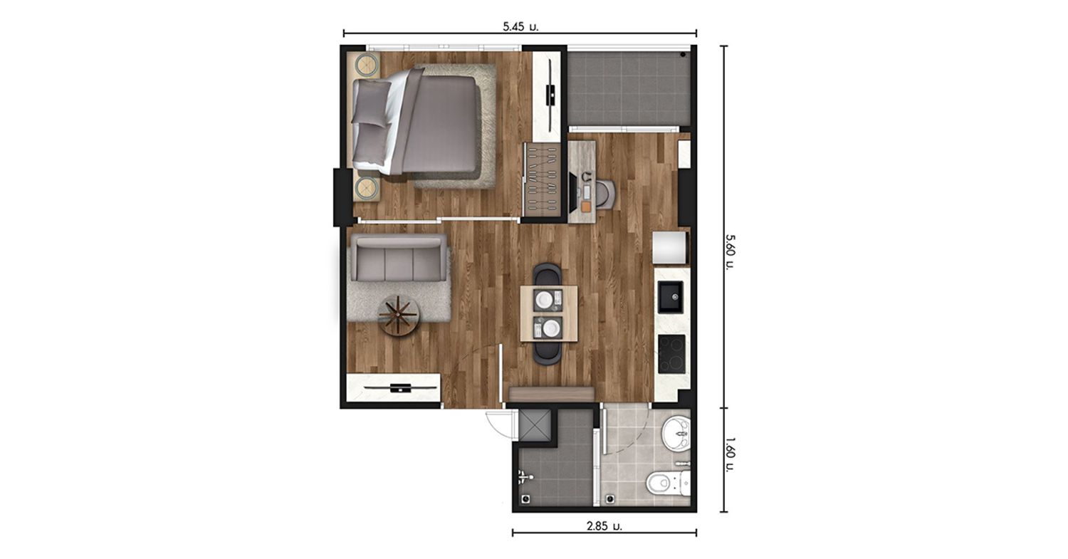 1 Bedroom ในโครงการ เดอะ ริช คอนโด มิตรภาพ-โคกกรวด, ภาพที่ 4
