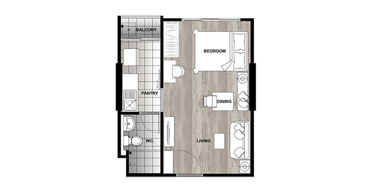 1 Bedroom ในโครงการ ฟิวส์ วัลเล่ย์ ภูเก็ต, ภาพที่ 4