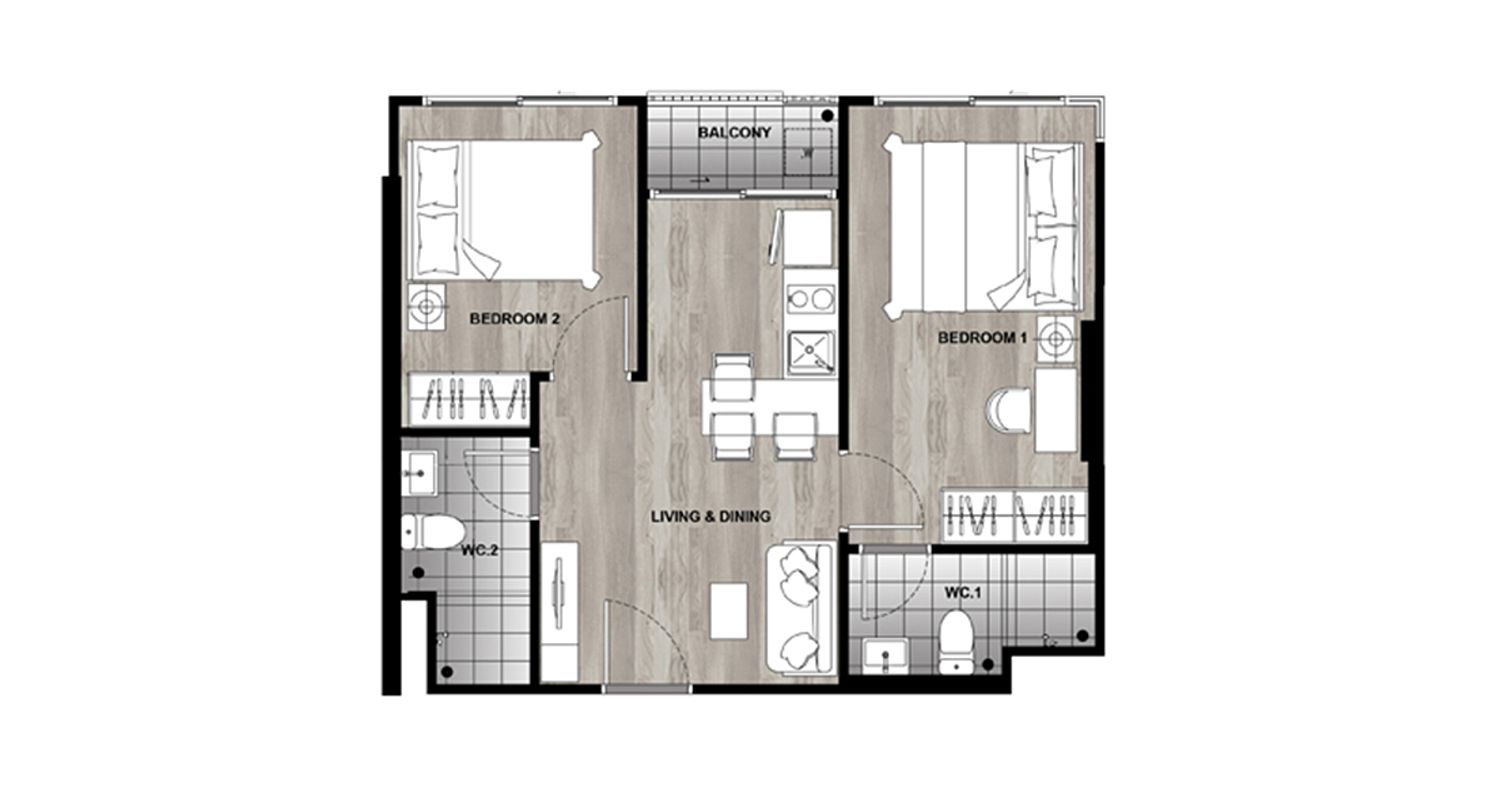 2 Bedroom ในโครงการ ฟิวส์ วัลเล่ย์ ภูเก็ต, ภาพที่ 4