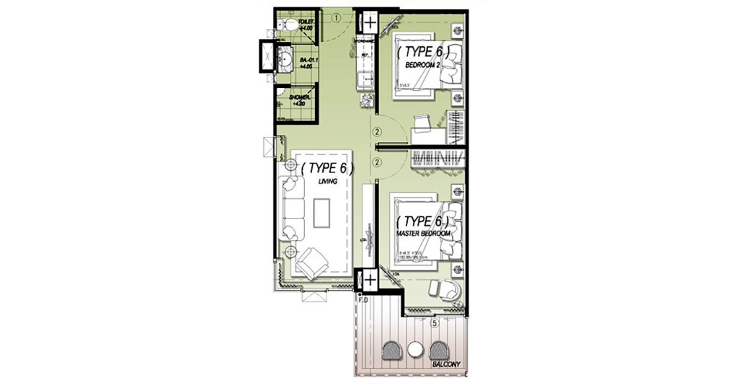 2 Bedroom ในโครงการ ดิ ไนน์ หัวหิน, ภาพที่ 4