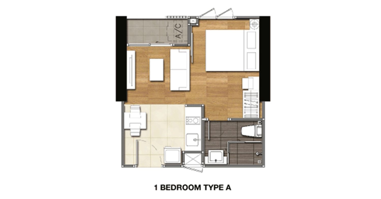 1 Bedroom ในโครงการ ครอส พอยท์ แอท เตาปูน สเตชั่น, ภาพที่ 4