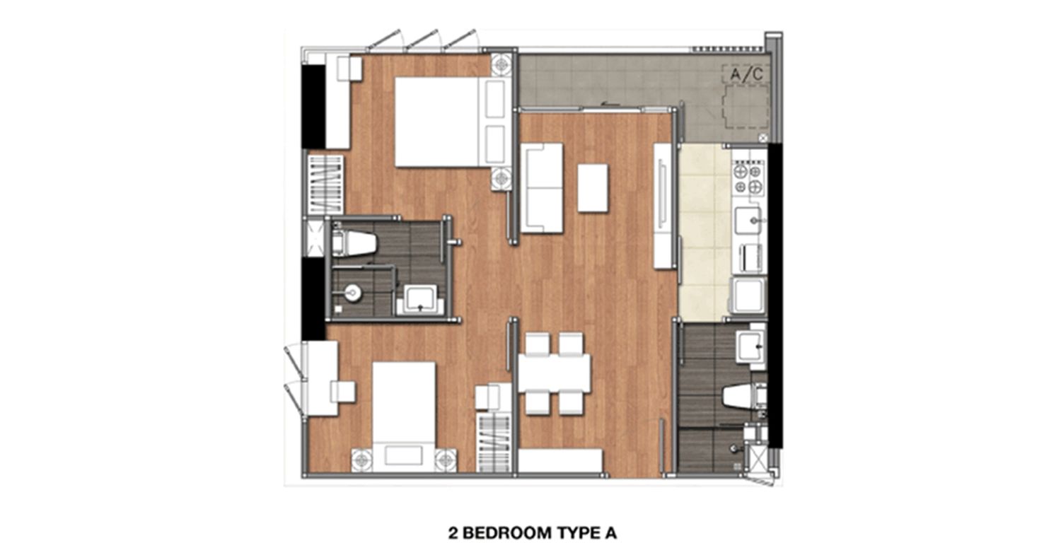 2 Bedroom ในโครงการ ครอส พอยท์ แอท เตาปูน สเตชั่น, ภาพที่ 4