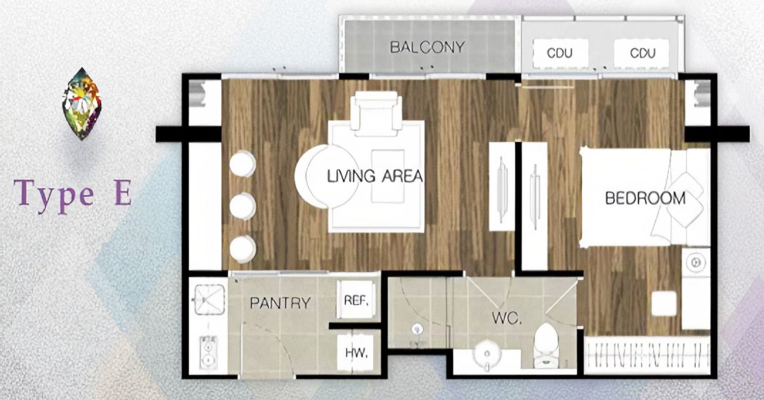 1 Bedroom ในโครงการ ชาโตว์ อินทาวน์ รัชดา 20-2, ภาพที่ 4