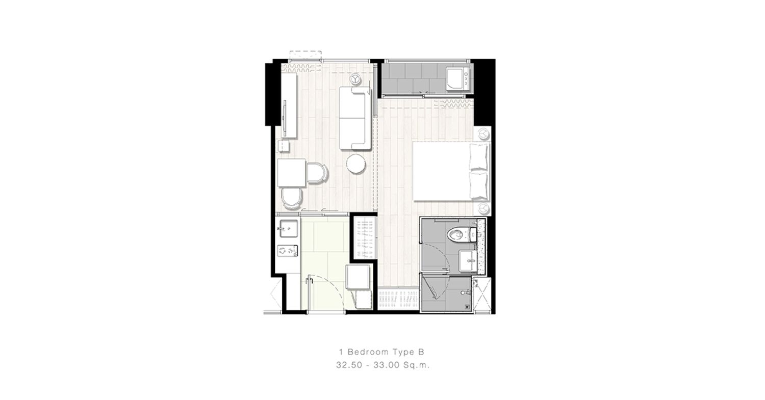 1 Bedroom ในโครงการ แมสซารีน รัชโยธิน, ภาพที่ 4