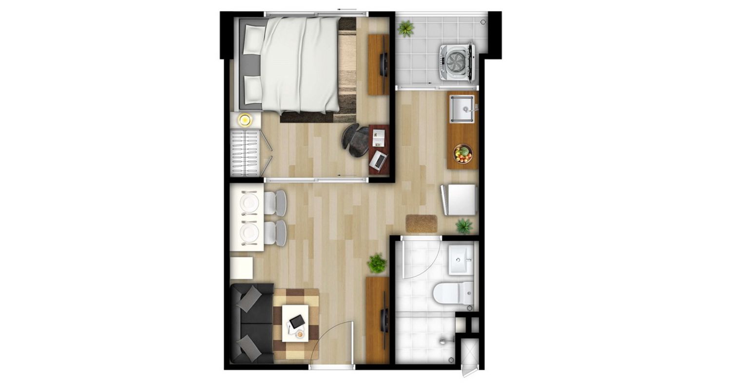 1 Bedroom ในโครงการ เพลิน เพลิน คอนโดมิเนียม รังสิต-เวิร์คพอยท์, ภาพที่ 4