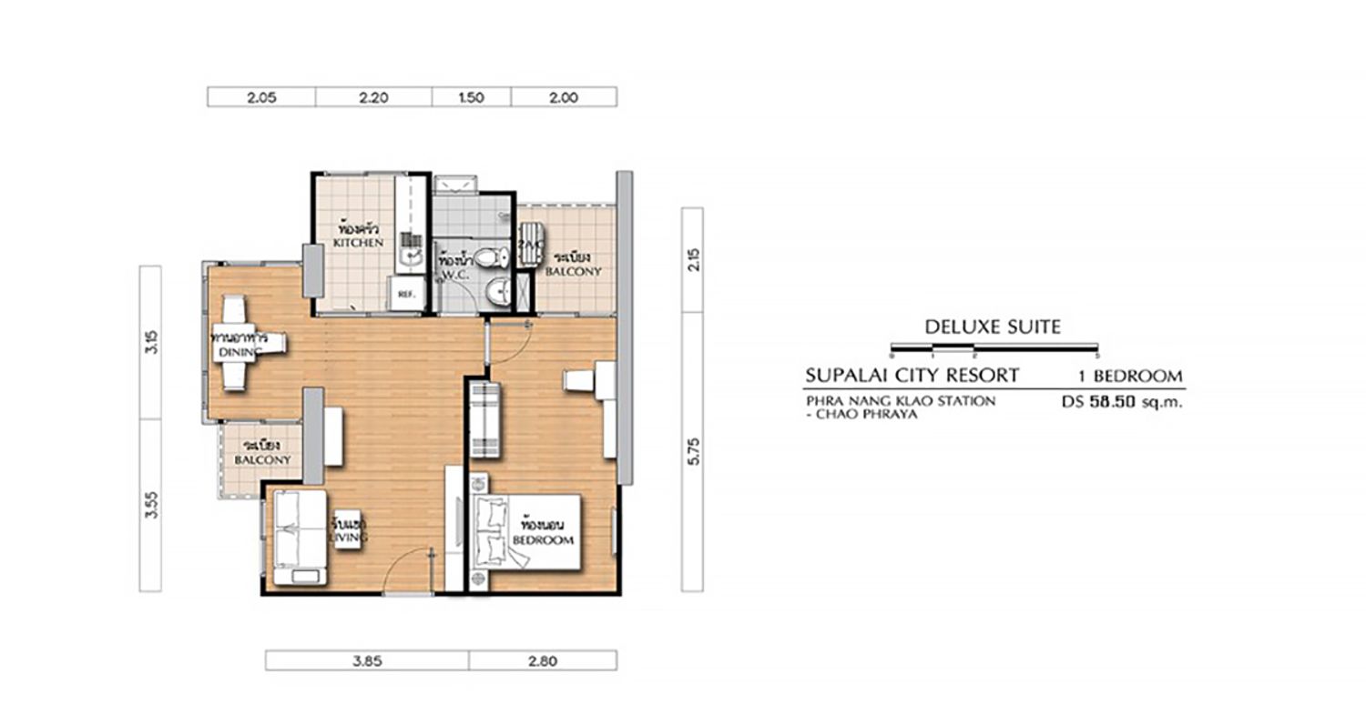 1 Bedroom ในโครงการ ศุภาลัย ซิตี้ รีสอร์ท สถานีพระนั่งเกล้า-เจ้าพระยา, ภาพที่ 4