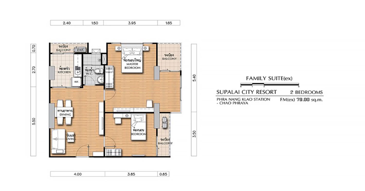 2 Bedroom ในโครงการ ศุภาลัย ซิตี้ รีสอร์ท สถานีพระนั่งเกล้า-เจ้าพระยา, ภาพที่ 4