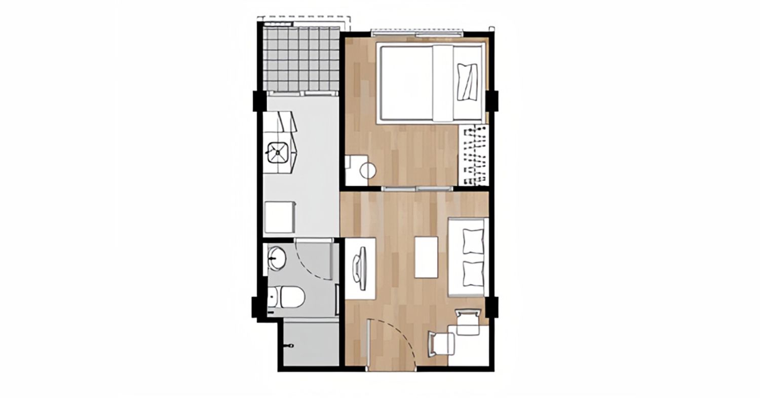 1 Bedroom ในโครงการ เดอะคิทท์ สุขุมวิท 113, ภาพที่ 4