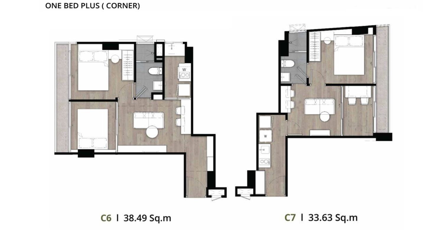 1 Bedroom Plus Corner ในโครงการ กรู๊ฟ สเคป ลาดพร้าว-สุทธิสาร, ภาพที่ 4