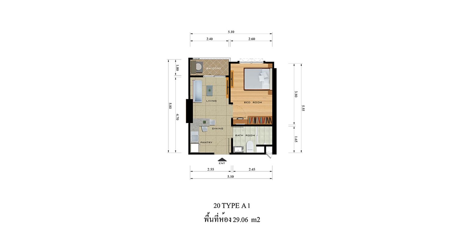 1 Bedroom ในโครงการ ริชพาร์ค 2 แอท เตาปูน อินเตอร์เชนจ์, ภาพที่ 4