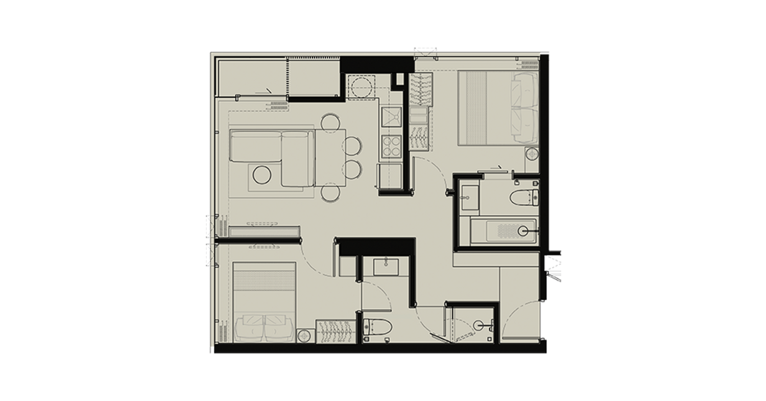 2 Bedroom ในโครงการ เดอะ ฟายน์ แบงค็อค ทองหล่อ-เอกมัย, ภาพที่ 4