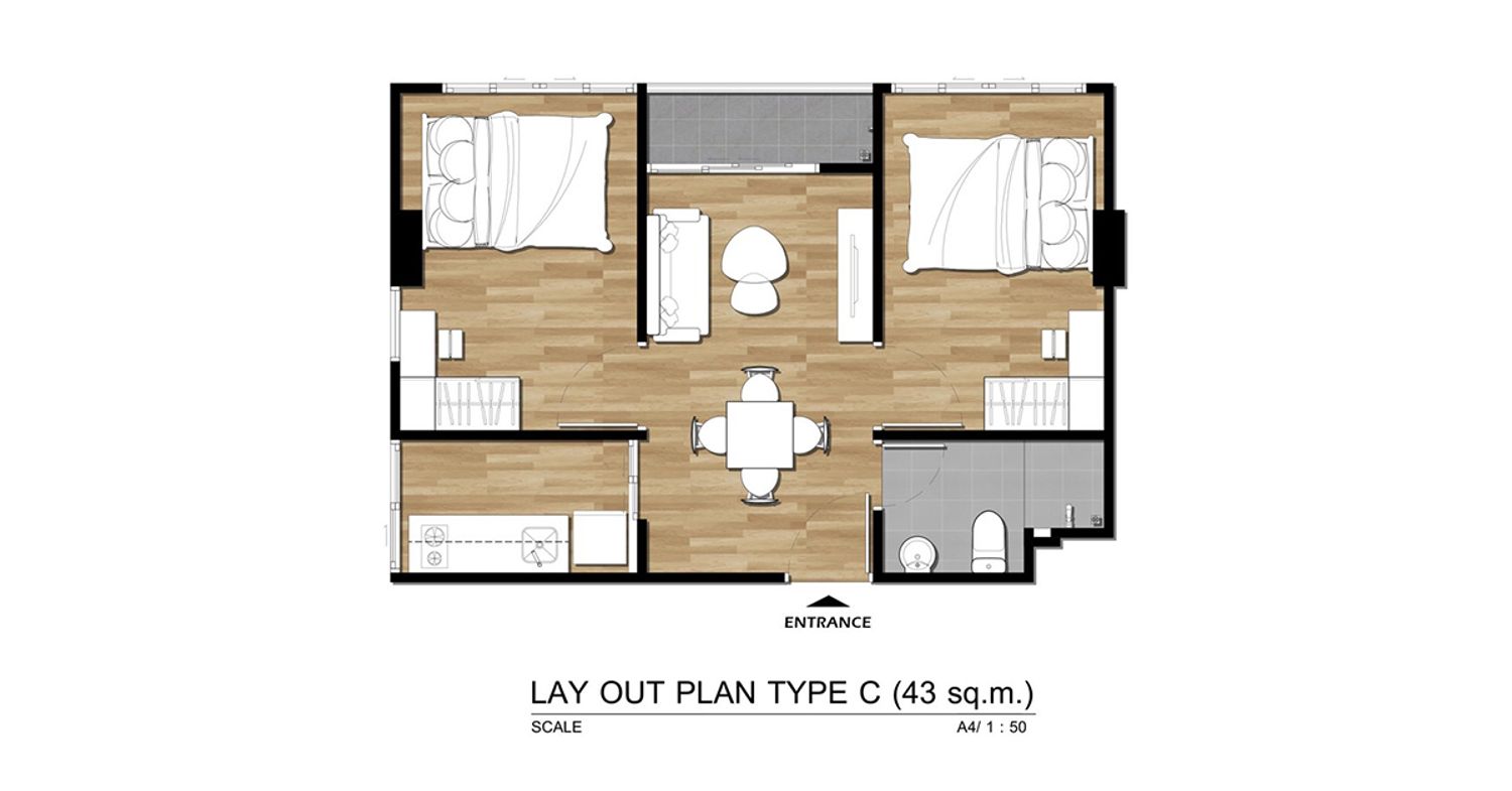 2 Bedroom ในโครงการ เอไลฟ์ สุขุมวิท 76, ภาพที่ 4