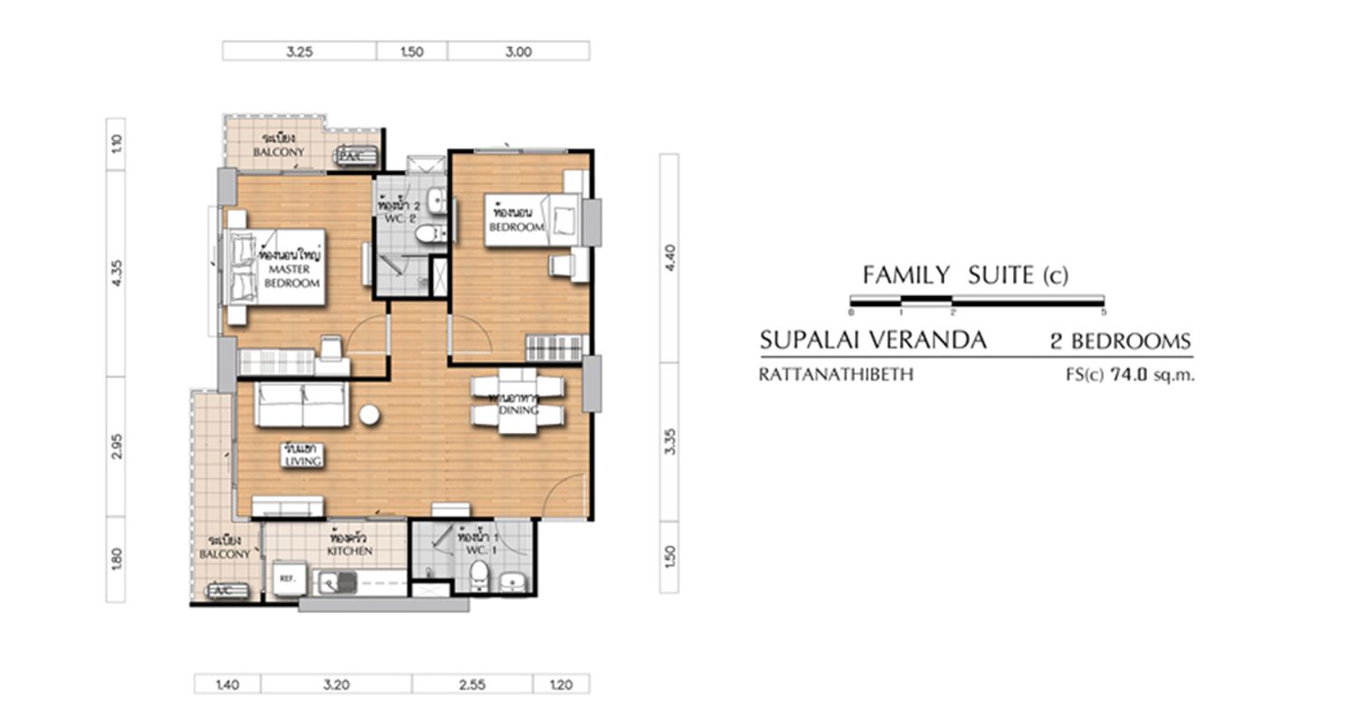 Family Suite ในโครงการ ศุภาลัย เวอเรนด้า รัตนาธิเบศร์, ภาพที่ 4