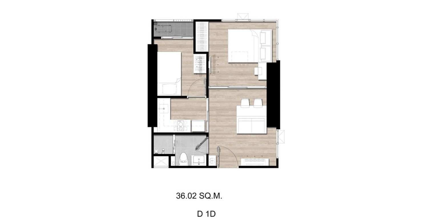 1 Bedroom Plus ในโครงการ โมดิซ สุขุมวิท 50, ภาพที่ 4