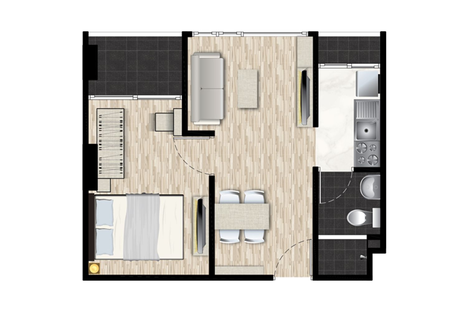 1 Bedroom Plus ในโครงการ เดอะคิวบ์ เออร์เบิน สาทร-จันทน์, ภาพที่ 4