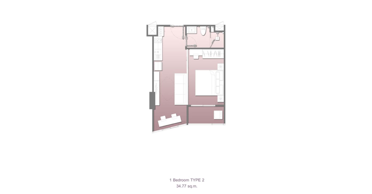 1 Bedroom ในโครงการ วัน อัลติจูด เจริญกรุง, ภาพที่ 4
