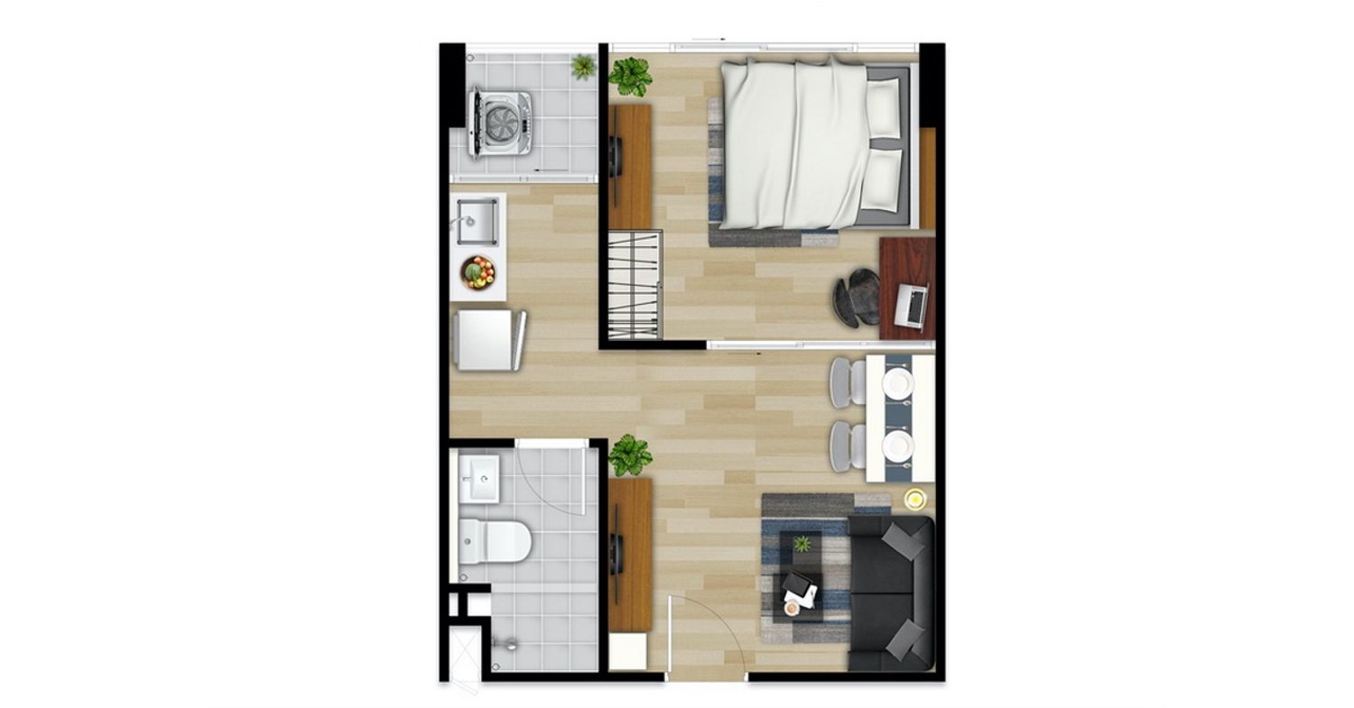 1 Bedroom ในโครงการ เพลิน เพลิน คอนโดมิเนียม รังสิต-เวิร์คพอยท์ 6, ภาพที่ 4