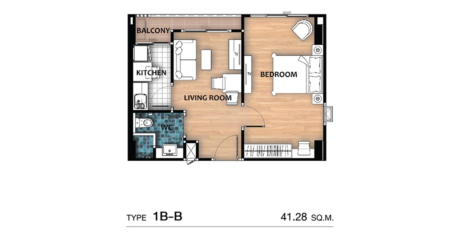 1 Bedroom ในโครงการ พาร์ค คอนโด ดรีม ตรัง, ภาพที่ 4