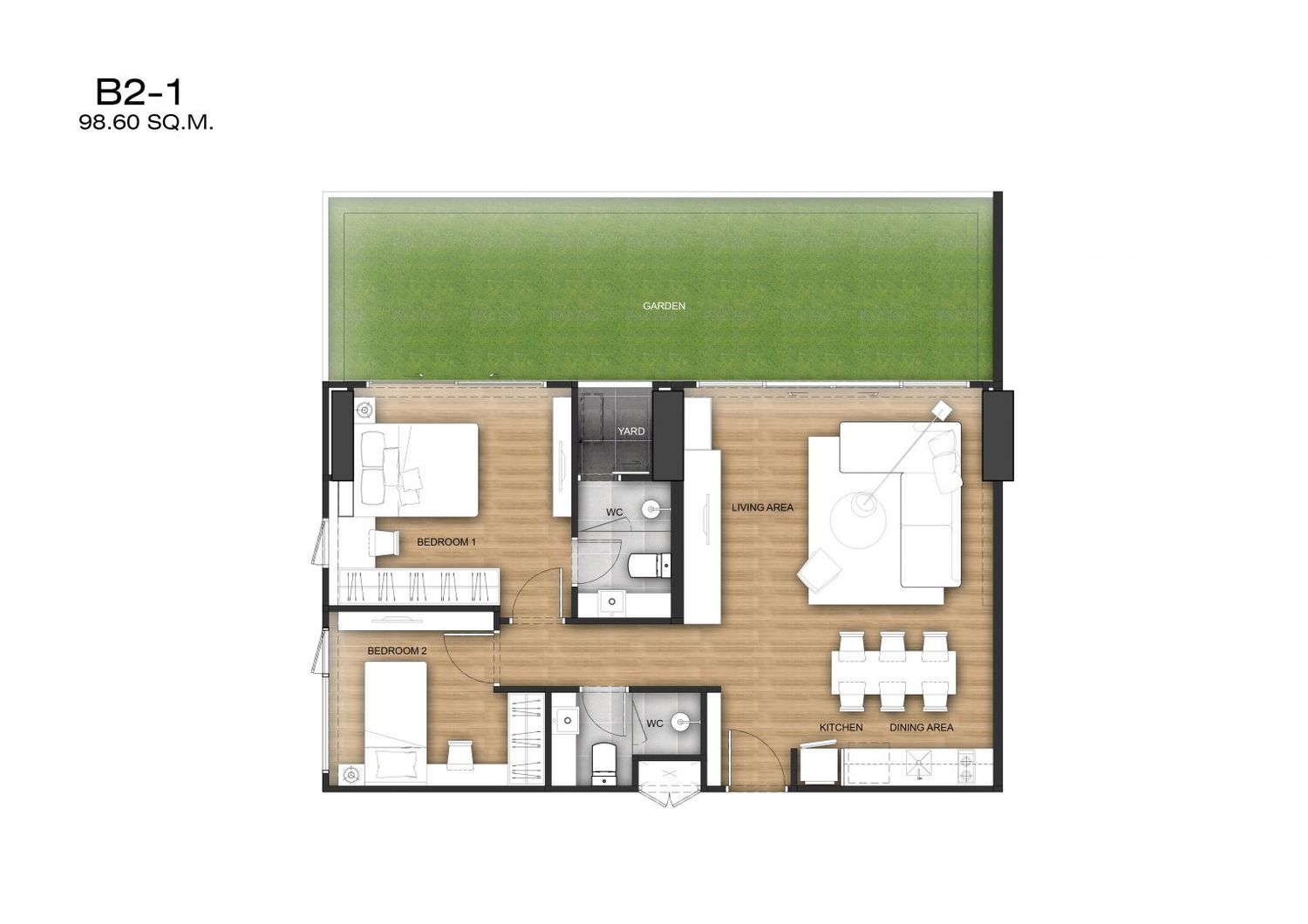 2 Bedroom ในโครงการ คาซาลูนา เมสโต คอนโดมิเนียม, ภาพที่ 4
