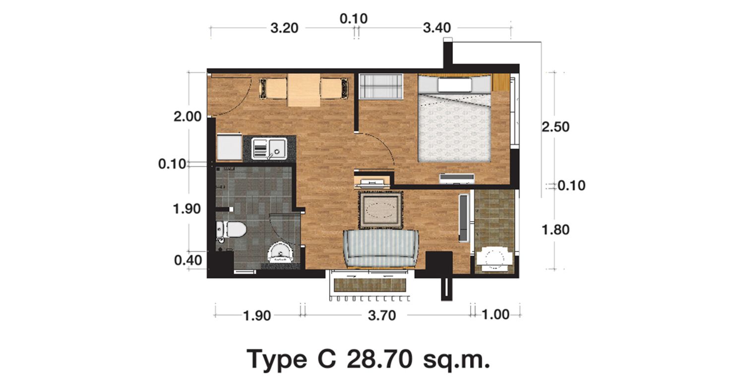 1 Bedroom ในโครงการ วันพลัส คำเที่ยง, ภาพที่ 4