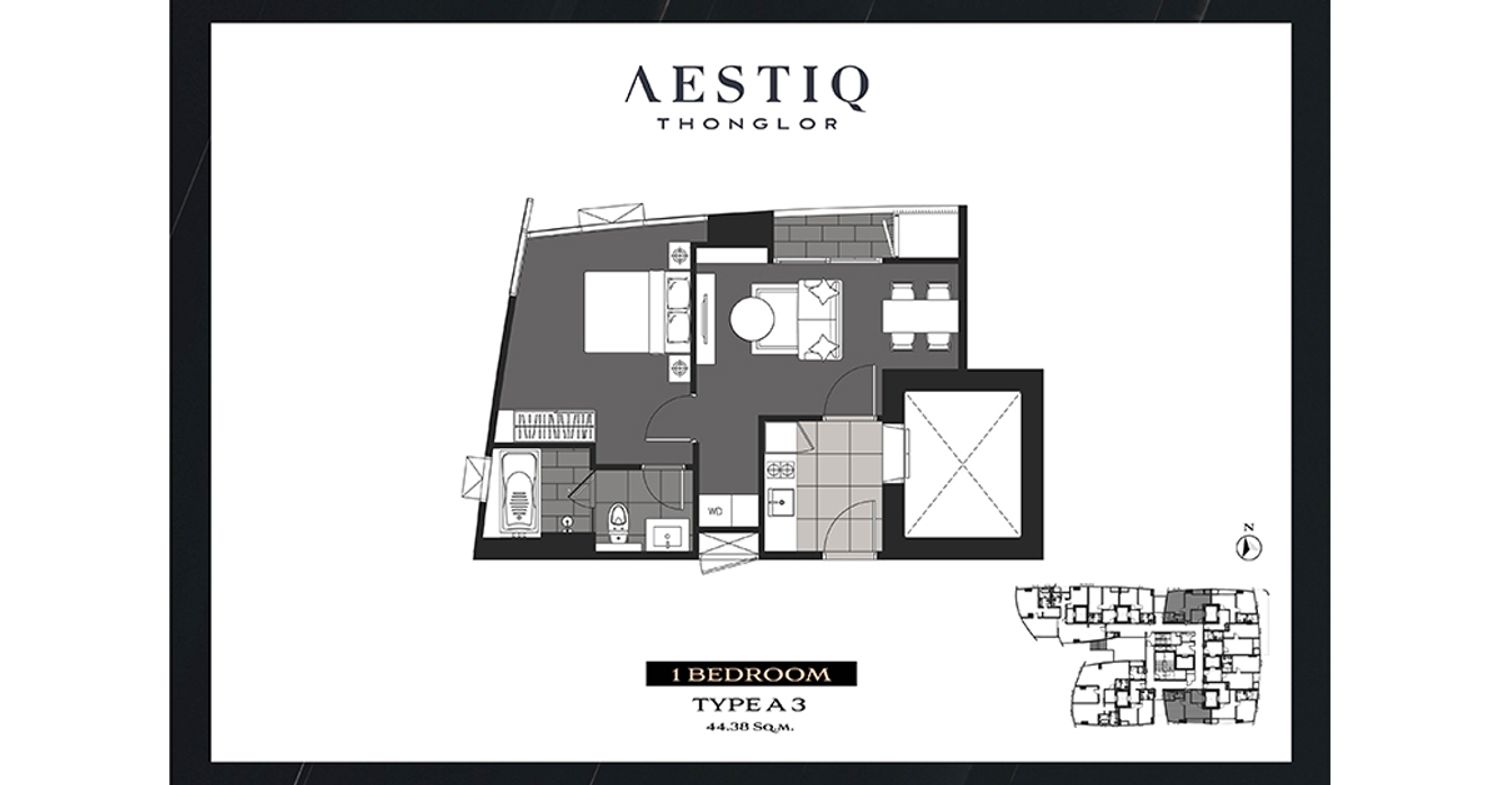1 Bedroom  ในโครงการ เอสทีค ทองหล่อ, ภาพที่ 4
