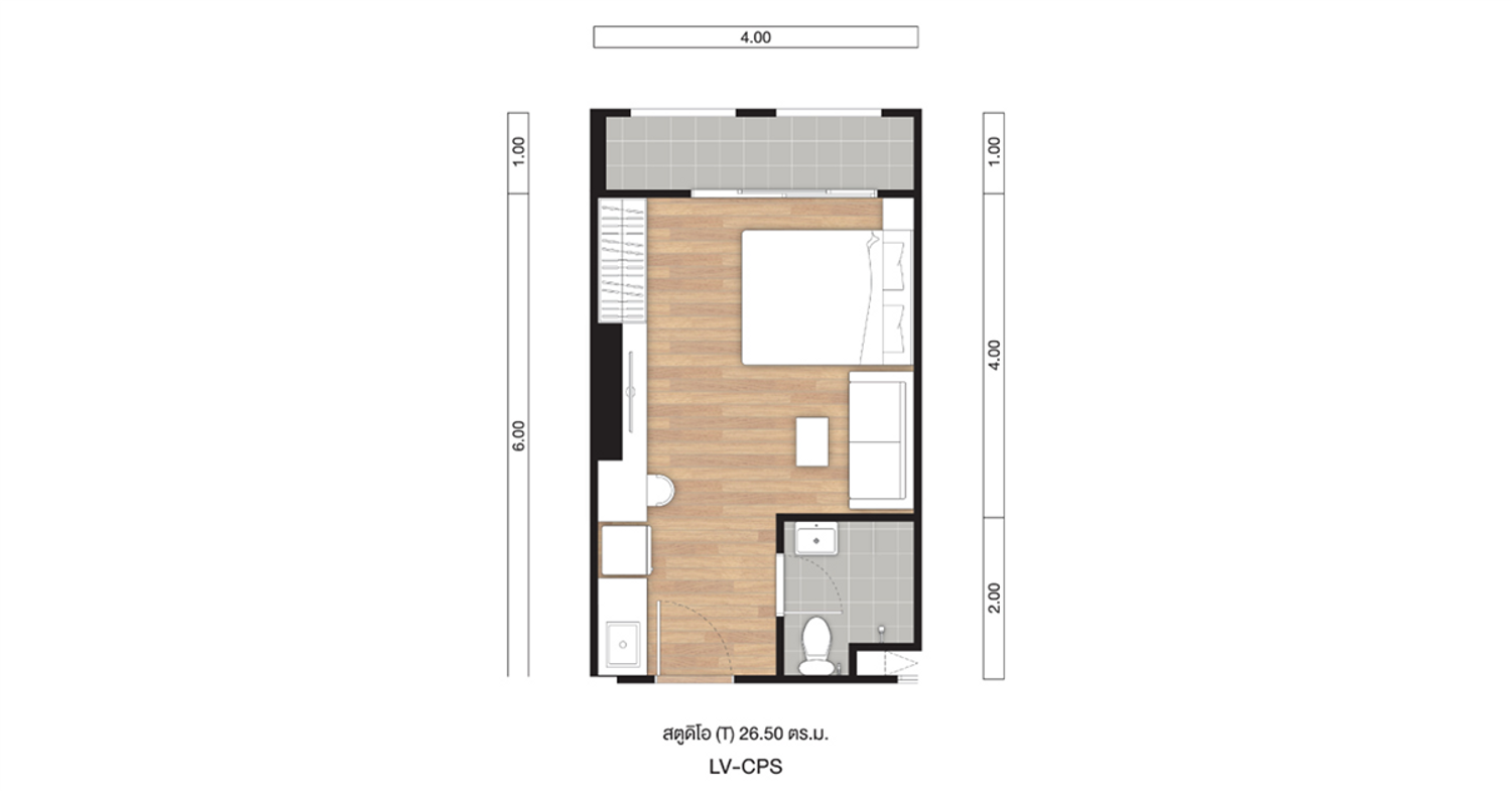 Studio ในโครงการ ลุมพินี วิลล์ แจ้งวัฒนะ-ปากเกร็ด สเตชั่น, ภาพที่ 4