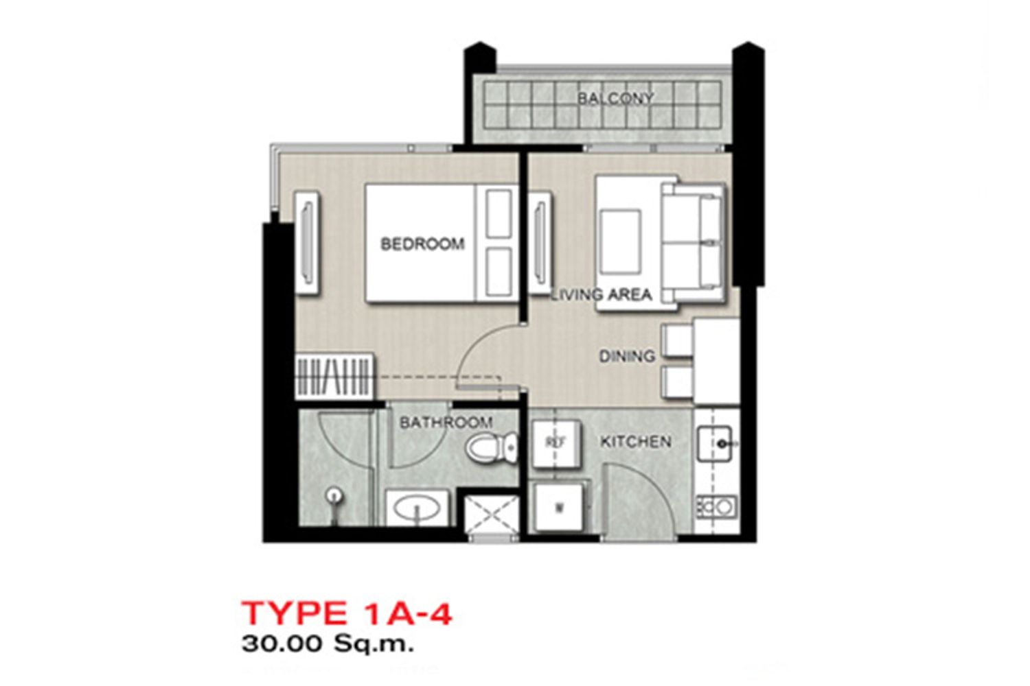 1 Bedroom  ในโครงการ เอดจ์ สุขุมวิท 23, ภาพที่ 4