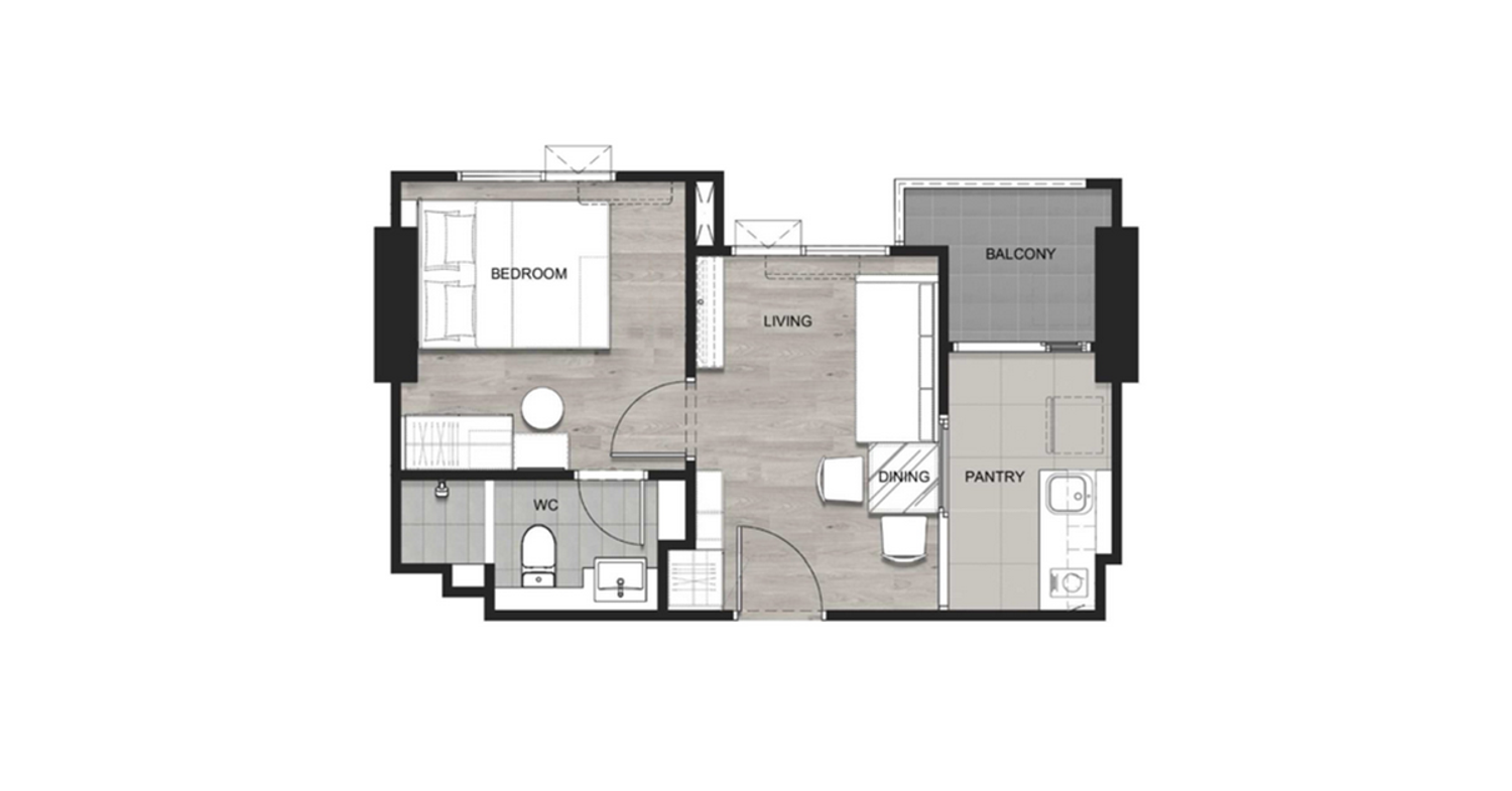 1 Bedroom ในโครงการ เอสเซ็นท์ ระยอง 2, ภาพที่ 4