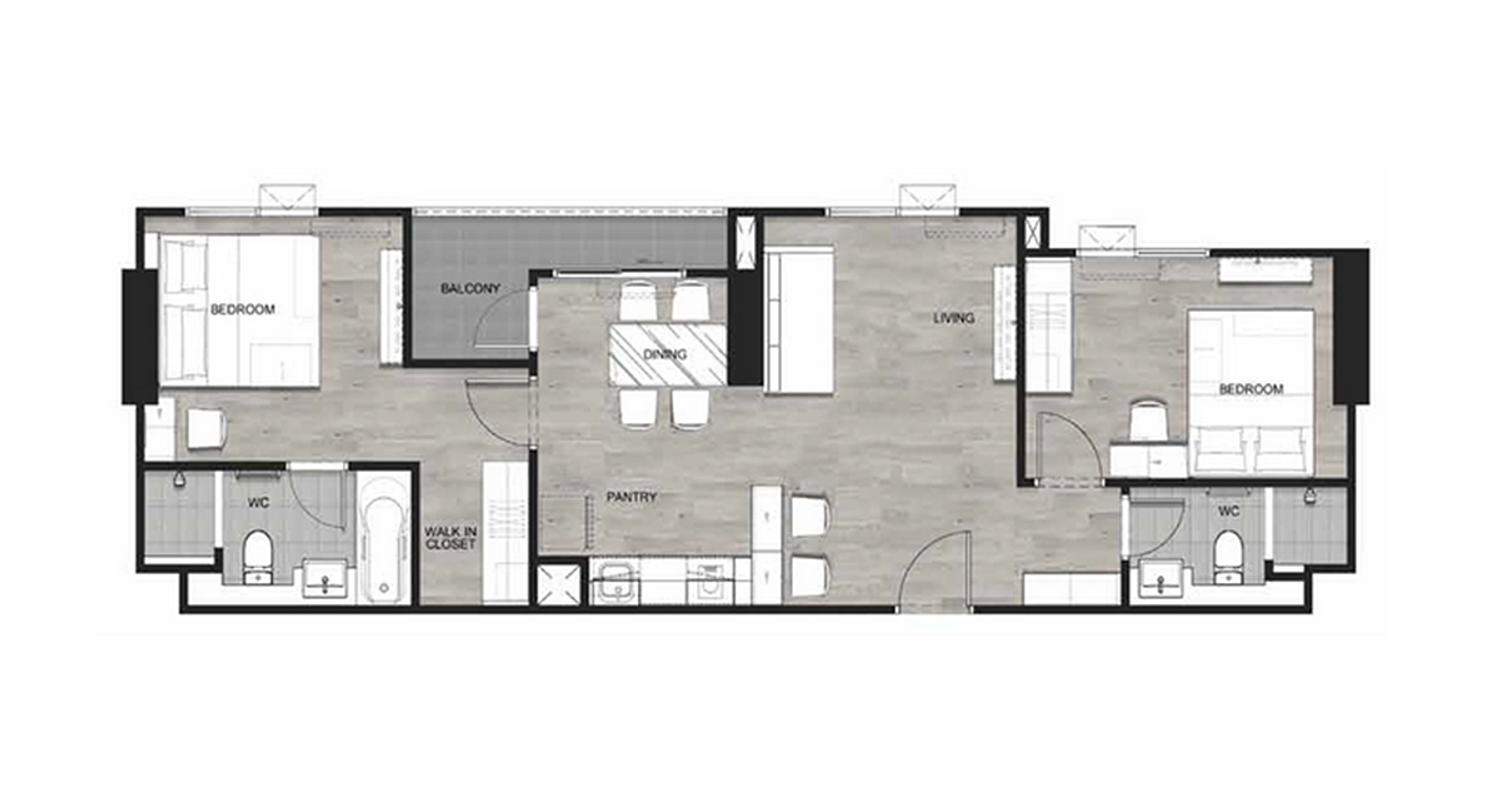 2 Bedroom ในโครงการ เอสเซ็นท์ ระยอง 2, ภาพที่ 4