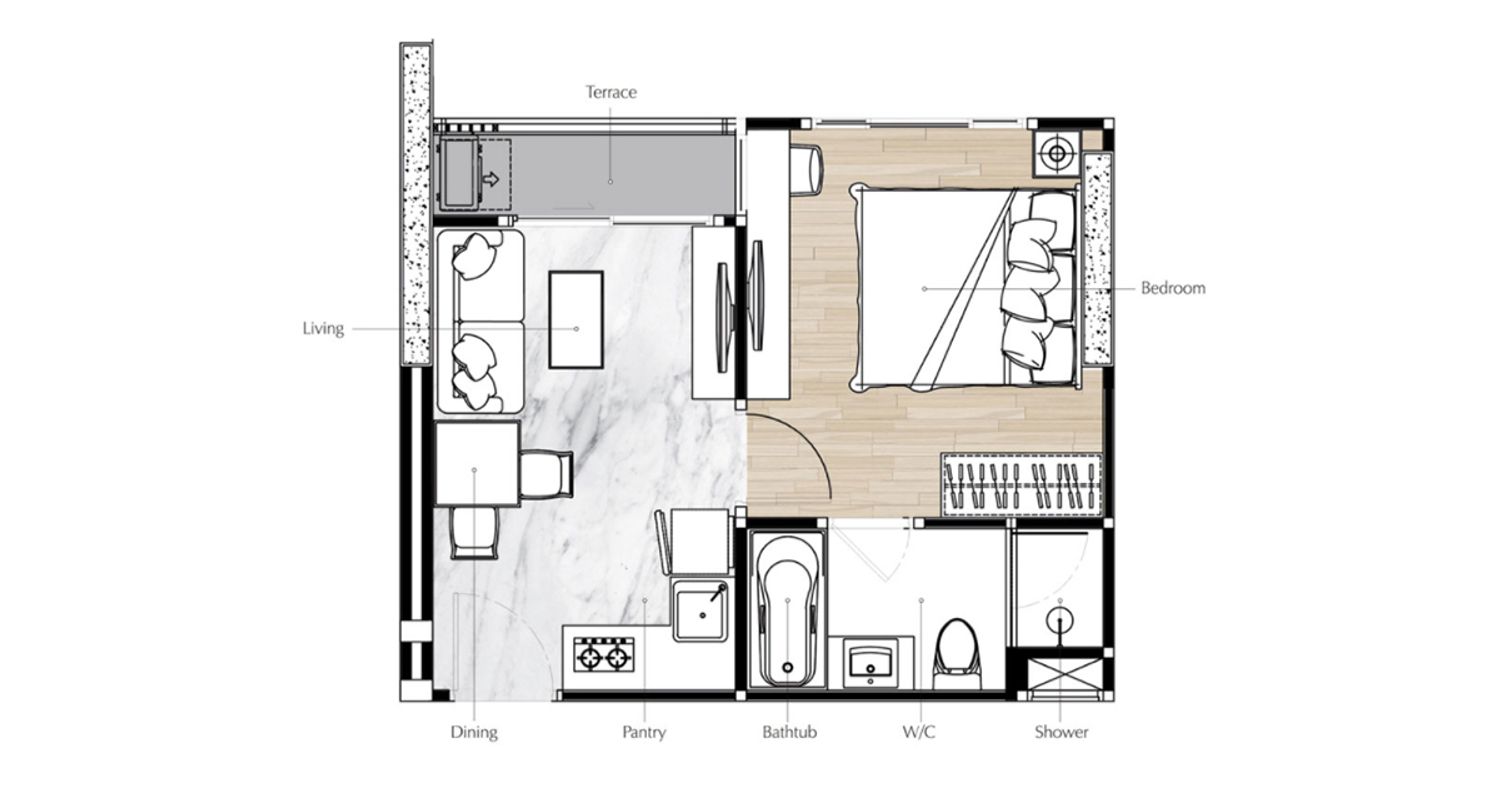 1 Bedroom ในโครงการ เบลส เรสซิเดนซ์ เอกมัย, ภาพที่ 4