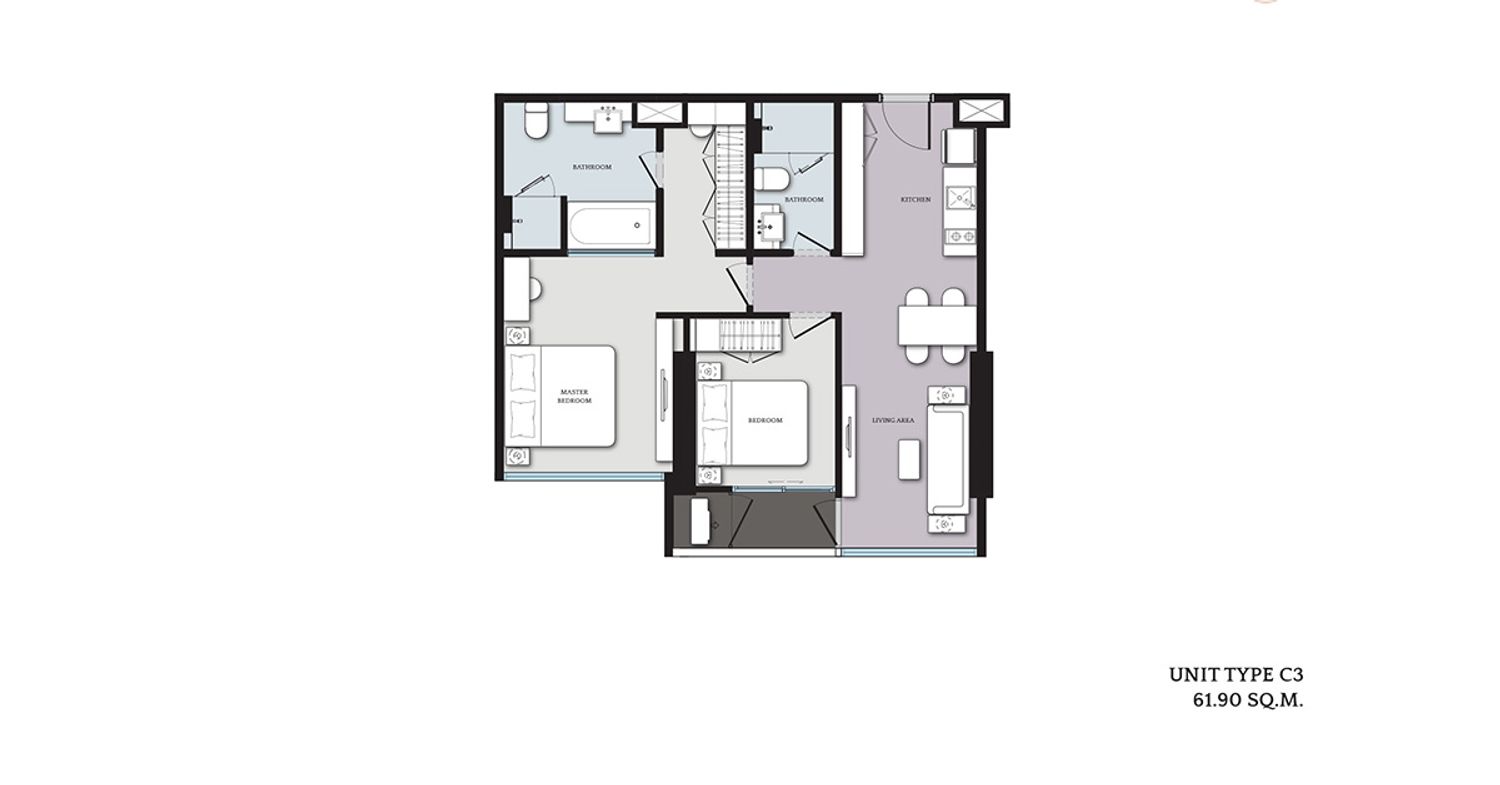 2 Bedroom ในโครงการ คลาวด์ สุขุมวิท 23, ภาพที่ 4