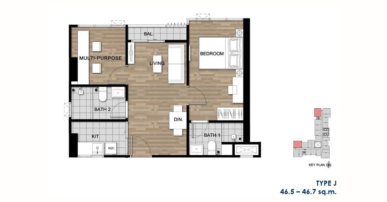Double Room ในโครงการ เมโทร สกาย สาทร-วุฒากาศ, ภาพที่ 4