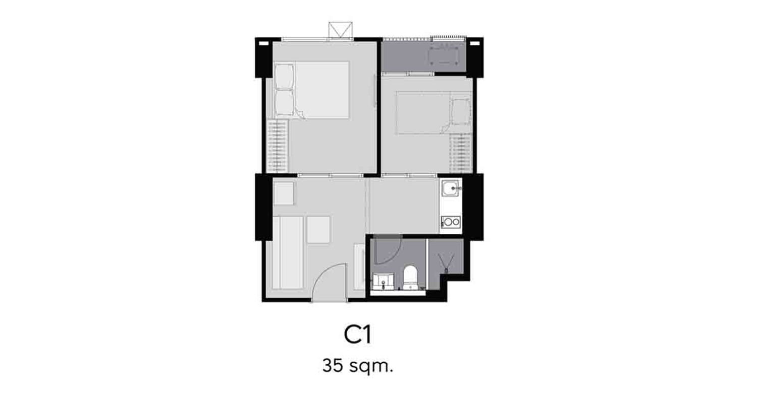1 Bedroom Plus ในโครงการ แอสปาย เอราวัณ ไพร์ม, ภาพที่ 4