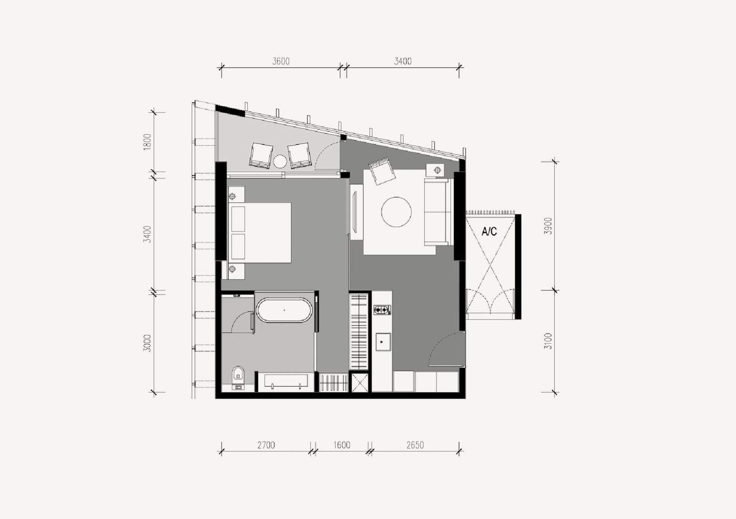 1 Bedroom ในโครงการ ดิ เอสเทลล์ พร้อมพงษ์, ภาพที่ 4