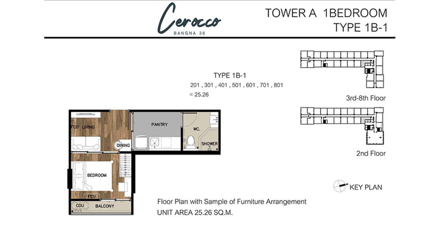 1 Bedroom ในโครงการ ซีรอคโค บางนา 36, ภาพที่ 4