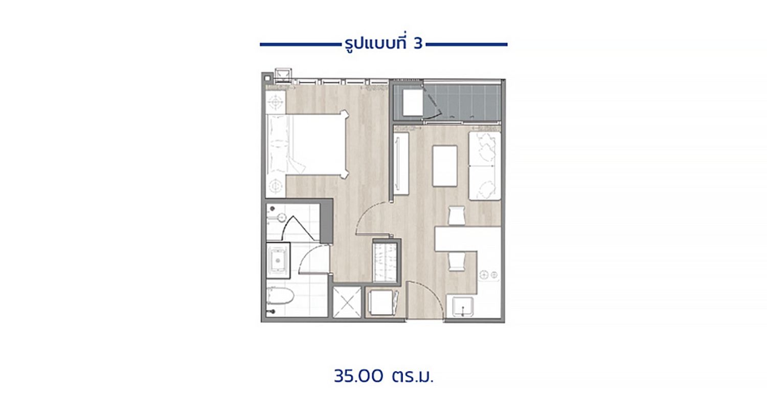 1 Bedroom ในโครงการ อยู่เจริญ เรสซิเด้นท์ ทาวน์อินทาวน์, ภาพที่ 4