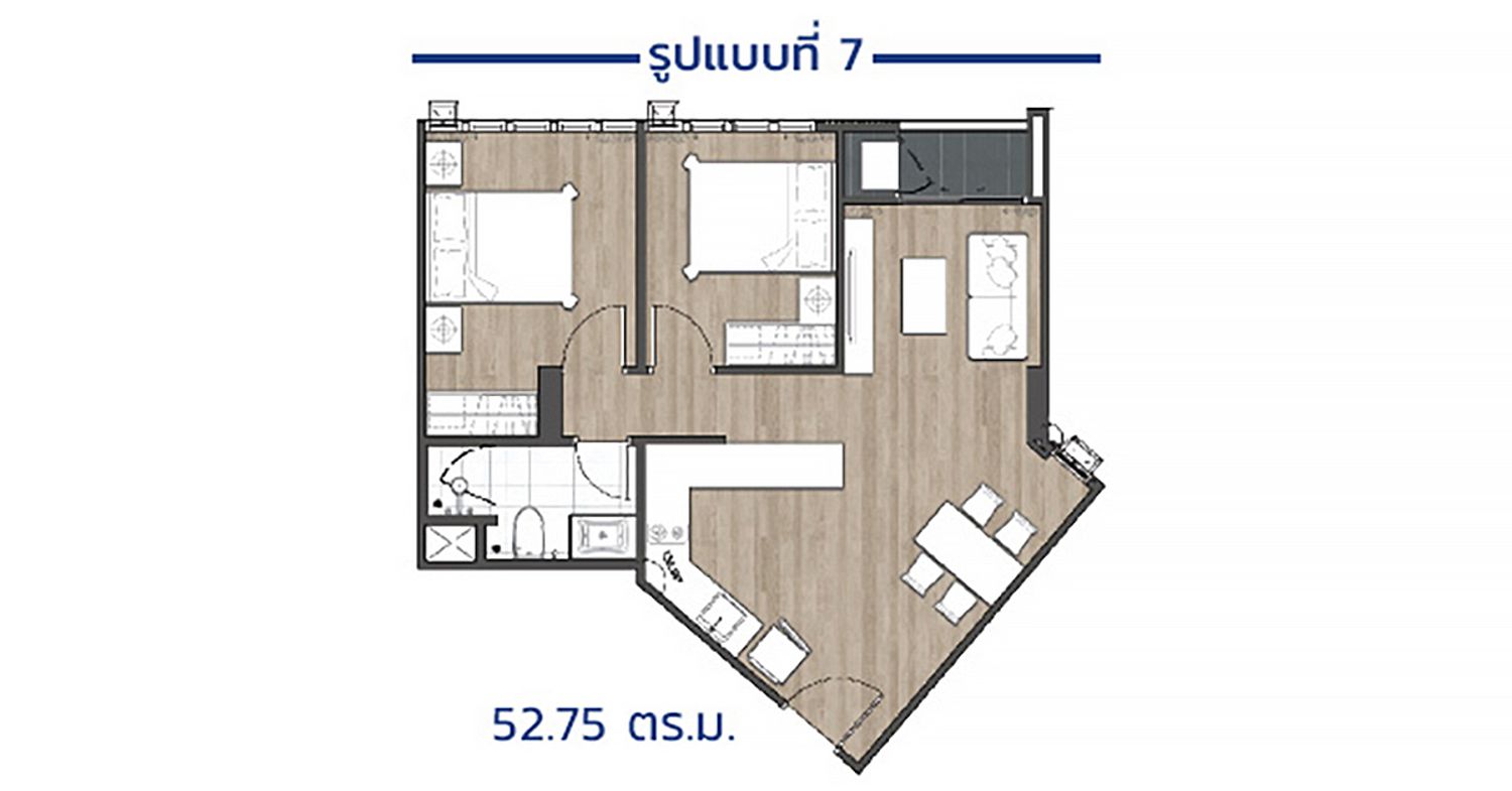 2 Bedroom ในโครงการ อยู่เจริญ เรสซิเด้นท์ ทาวน์อินทาวน์, ภาพที่ 4