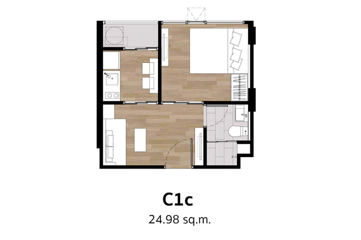 1 Bedroom Exclusive ในโครงการ บราวน์ คอนโด ห้วยขวาง, ภาพที่ 4