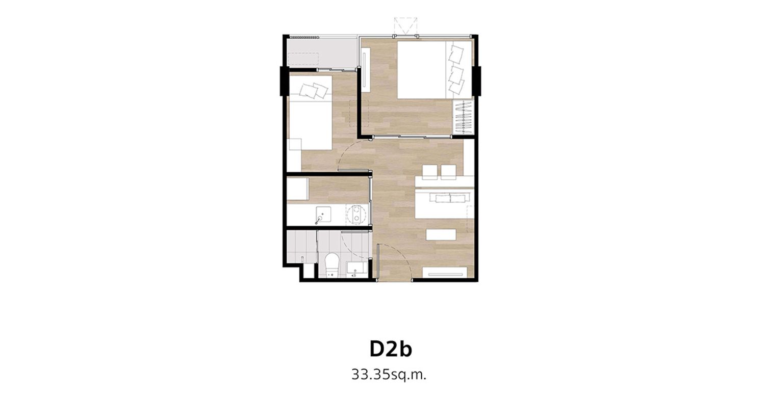 1 Bedroom Plus Exclusive ในโครงการ บราวน์ คอนโด ห้วยขวาง, ภาพที่ 4