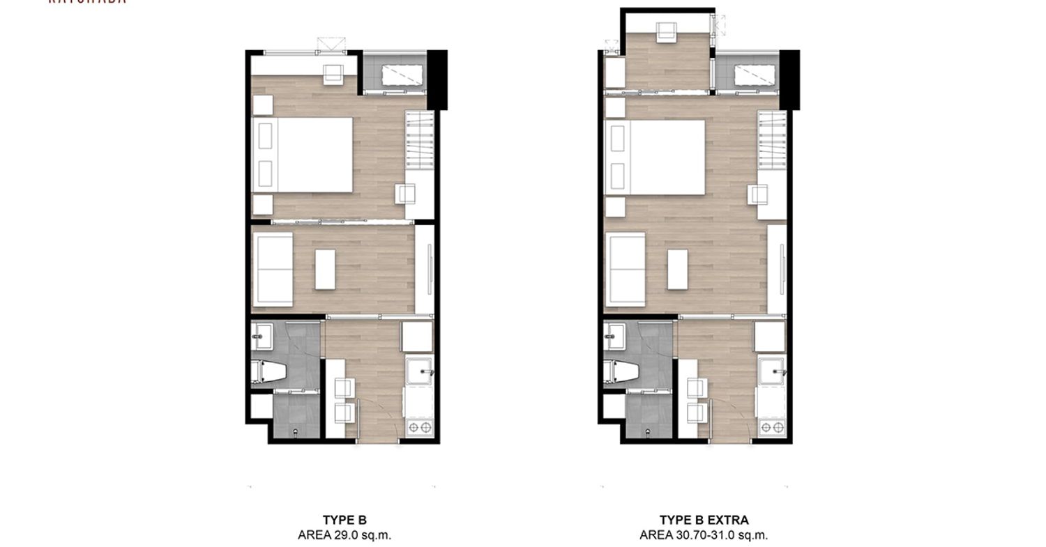 1 Bedroom ในโครงการ แอชเชอร์ คูฟ รัชดา, ภาพที่ 4