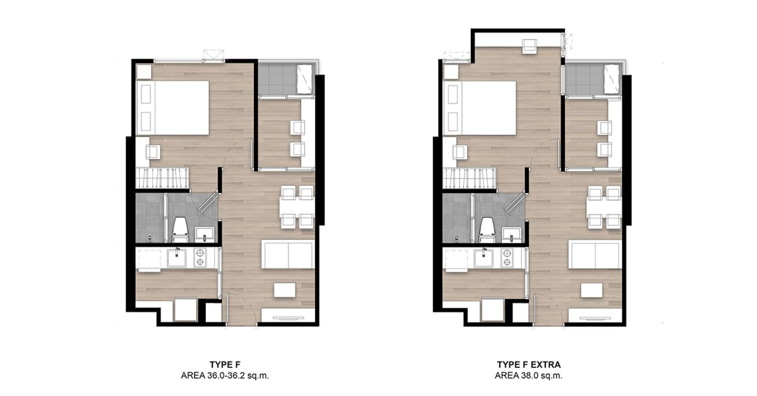 1 Bedroom Plus ในโครงการ แอชเชอร์ คูฟ รัชดา, ภาพที่ 4