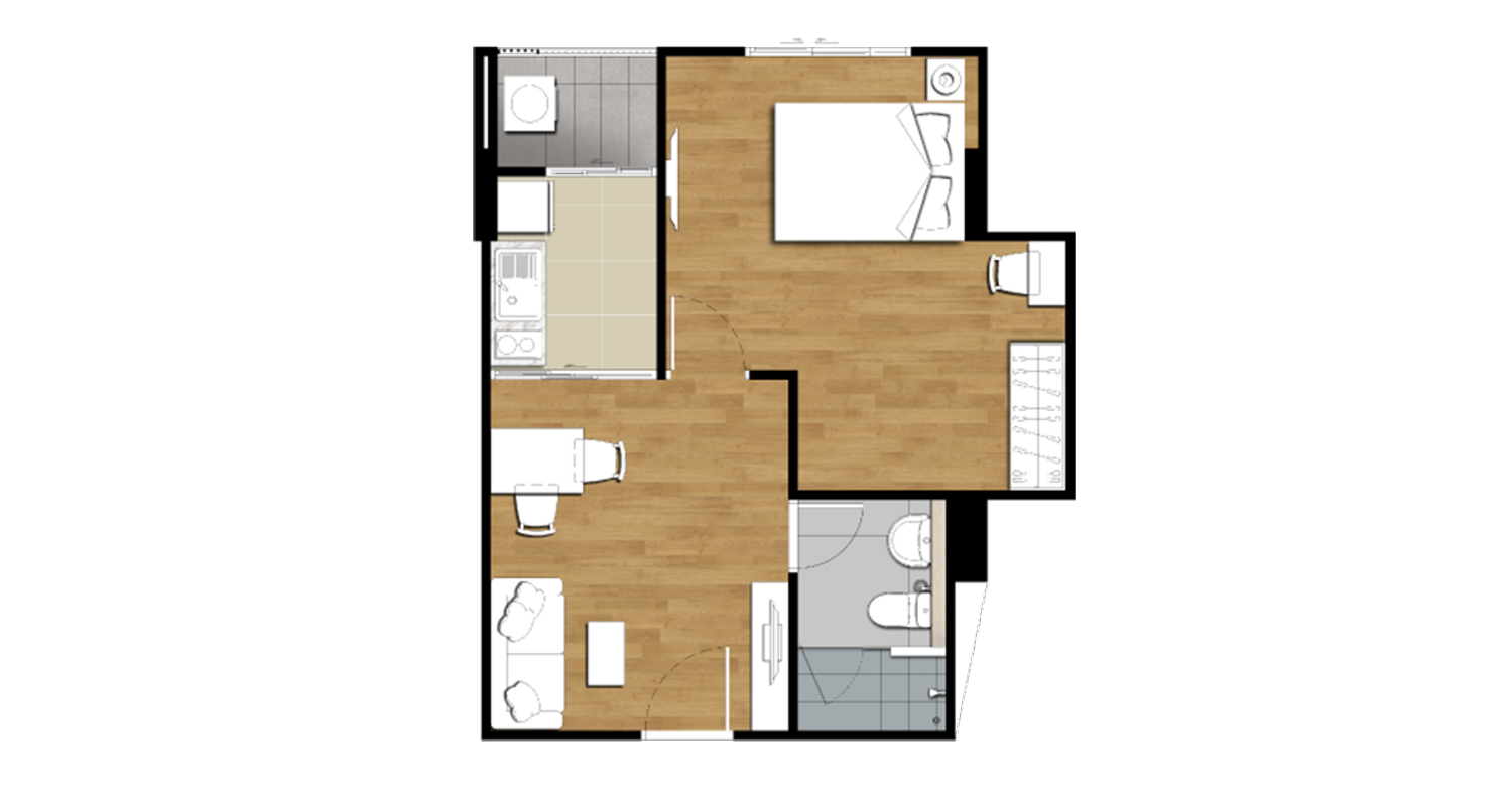 1 Bedroom ในโครงการ วันพลัส มหิดล 7, ภาพที่ 4