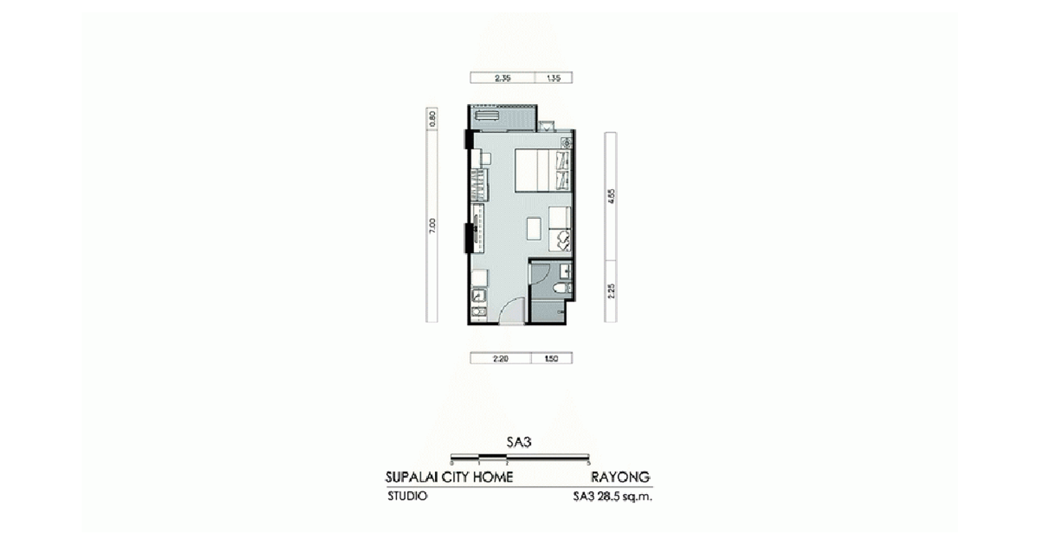 Studio ในโครงการ ศุภาลัย ซิตี้โฮม ระยอง, ภาพที่ 4