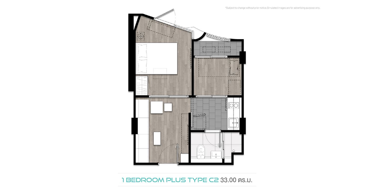 1 Bedroom Plus ในโครงการ บลู พหลโยธิน 35, ภาพที่ 4