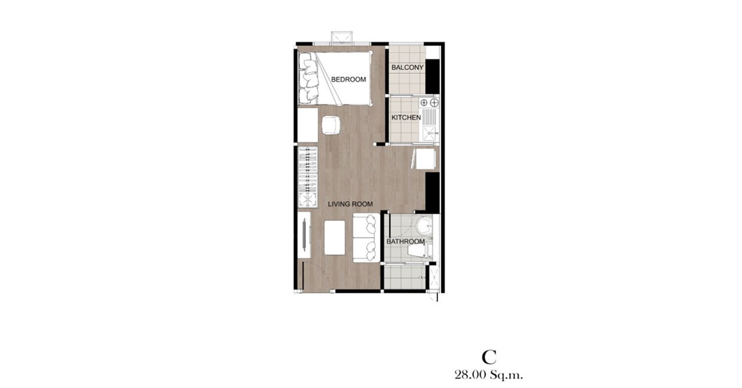 1 Bedroom ในโครงการ รีเจ้นท์ โฮม บางนา, ภาพที่ 4