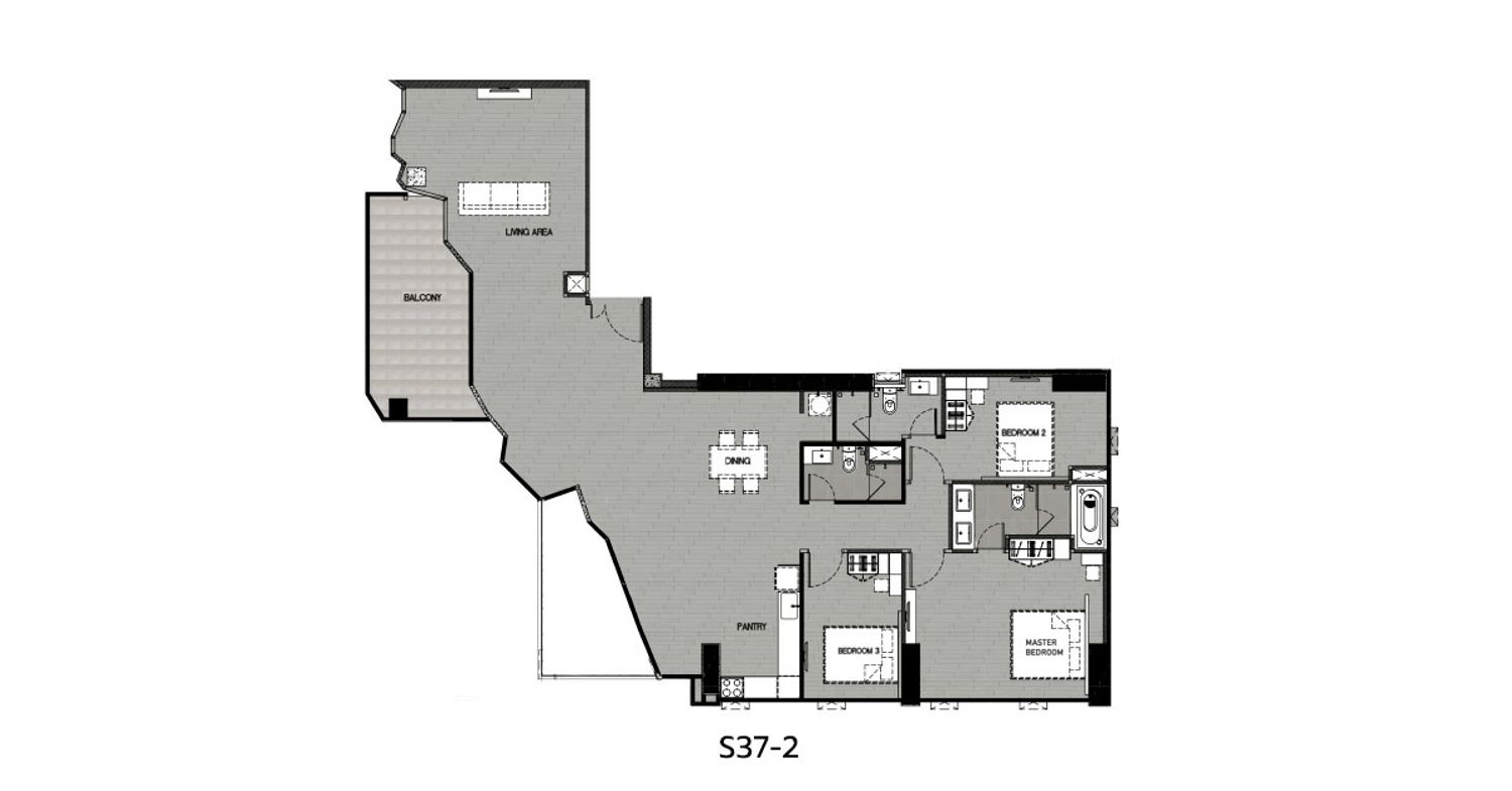 3 Bedroom ในโครงการ แอราส คอนโด พัทยา, ภาพที่ 4
