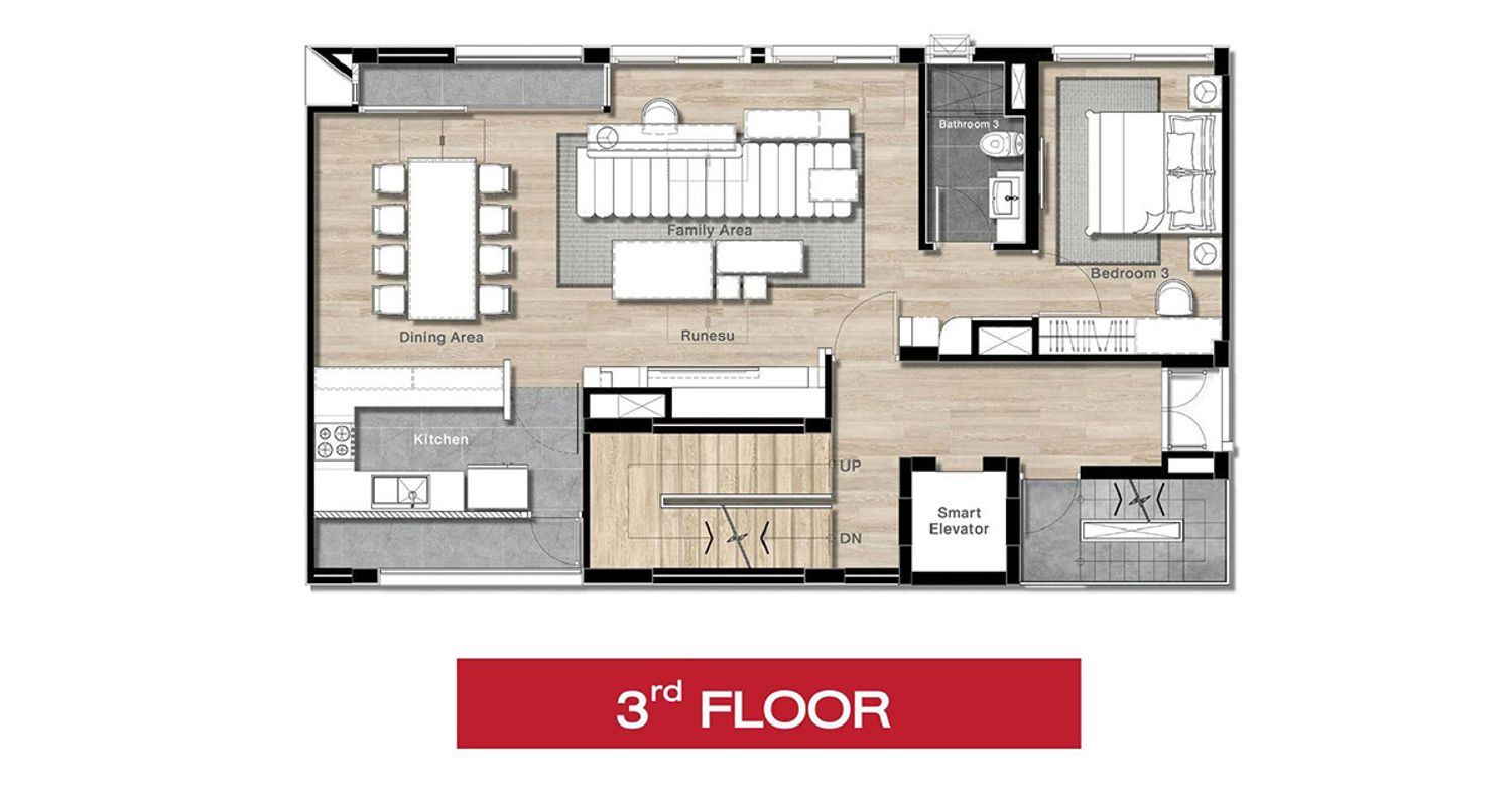 บ้านเดี่ยวสี่ชั้น ในโครงการ เมอิ อเวนิว ศรีนครินทร์, ภาพที่ 4