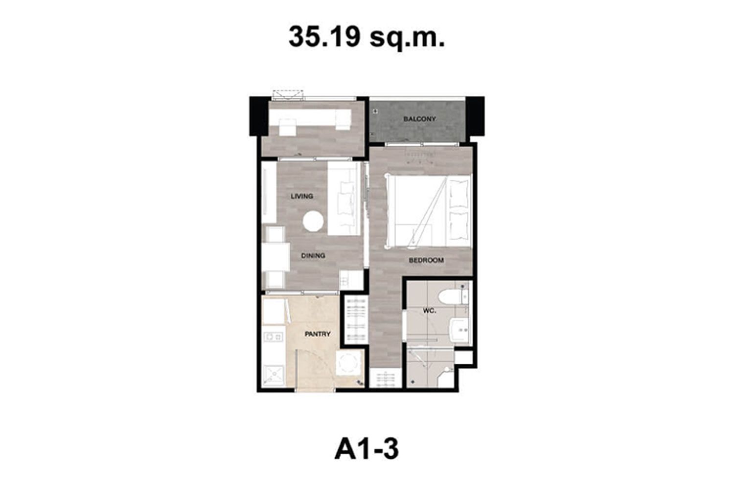 1 Bedroom plus ในโครงการ นิช โมโน สุขุมวิท-ปู่เจ้า, ภาพที่ 4